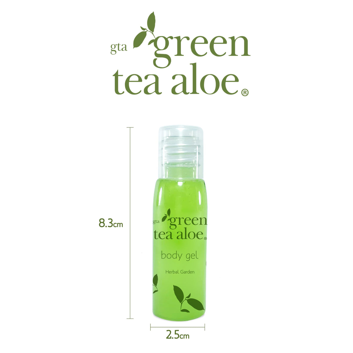 Gel de Cuerpo 25 ml Green Tea Aloe, Amenidades Hoteleras, 144 Unidades