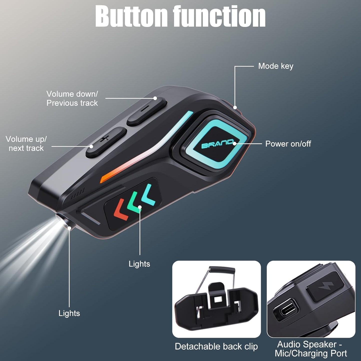 OBEST Auricular Bluetooth para Motocicleta con MicróFono, Micrófono Suave y Duro 2 en 1, Bluetooth 5.4 Intercomunicador, IPX8 a Prueba de Agua, Puede Conectar Dos Dispositivos Al Mismo Tiempo