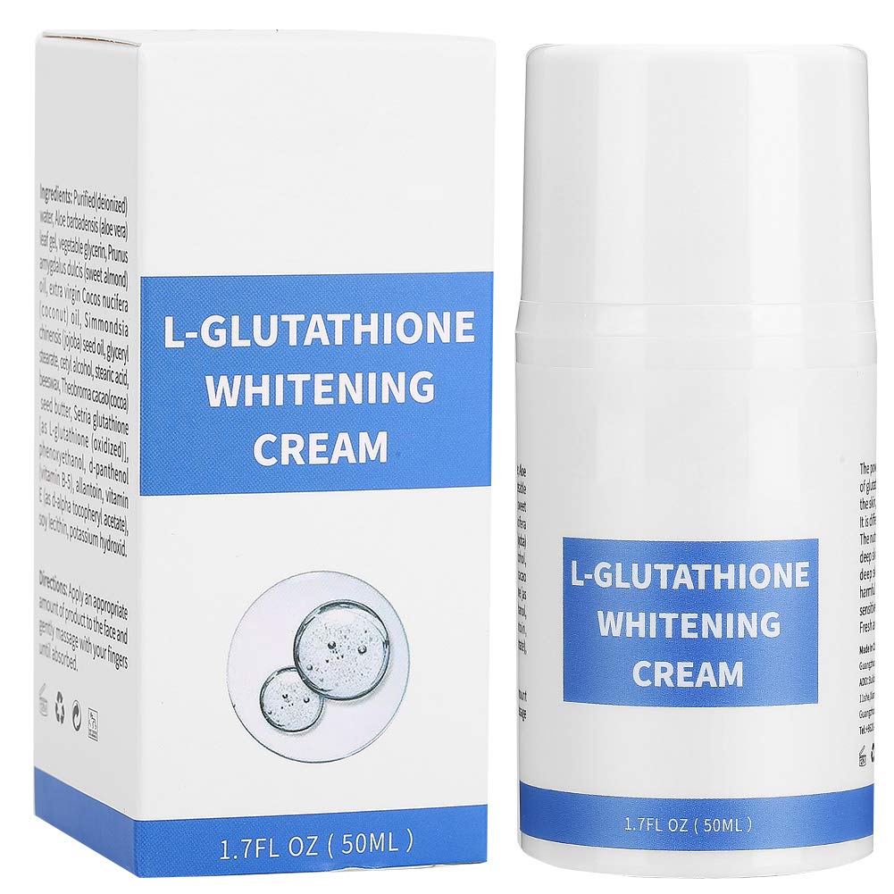 Crema Facial Blanqueadora con Glutatión, Crema Facial Hidratante Iluminadora Antiarrugas de 50 Ml, Mejora el Tono de la Piel, Aclara Manchas y Líneas Finas para una Piel