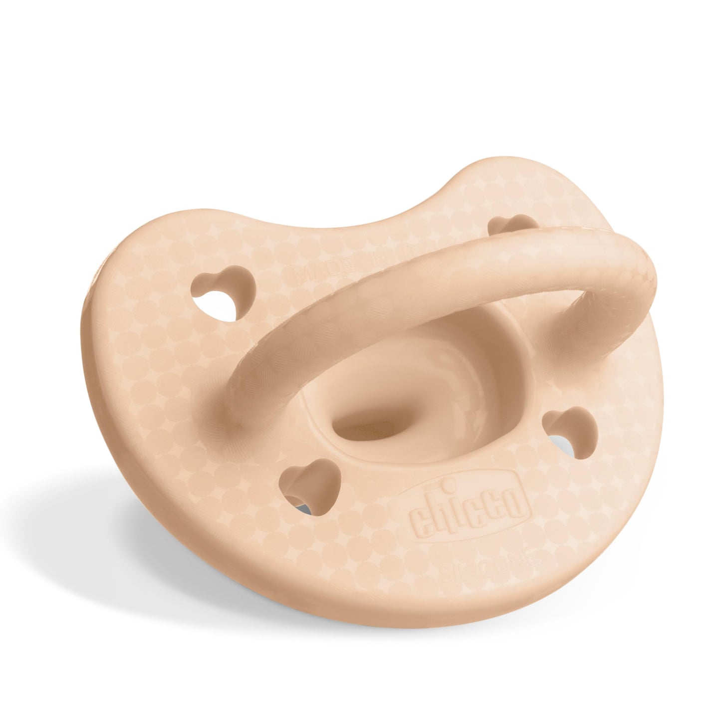 Chicco PhysioForma® - Chupete de silicona de lujo de una pieza para bebés de 0 a 6 m | Escudo texturizado de moda, última intervensión de BPA y látex, funda esterilizante reutilizable, color rubor, 2