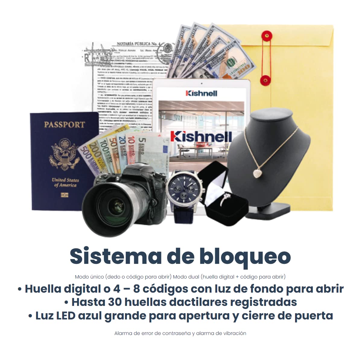 Kishnell | Caja Fuerte Seguridad Grande Huella Y Luz Smith 50EDJ