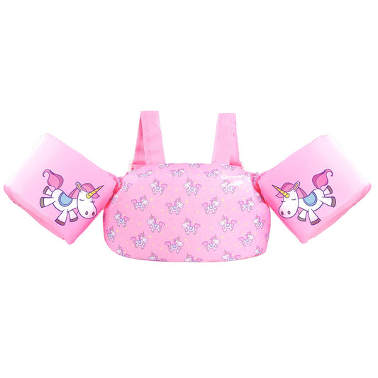 Gogokids Chaleco de natación para niños, flotadores para niñas y niños de 9-13-18-23 kg, flotadores de alberca con alas de Agua y Correa de Hombro para niños de 2-6 años