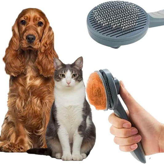 Fastpet Cepillo Automático para perro 2-EN-1 Quita Pelos de Mascotas, Cepillo de Limpieza y peinado para Perros y Gatos para Eliminar el pelo de Mascotas, Masaje y estilizar.