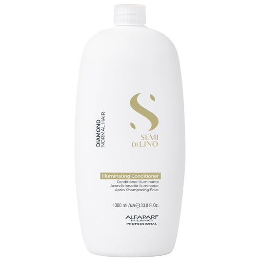 Alfaparf Milano Semi Di Lino Diamond Shine Illuminating Hair Conditioner - Sulfate Free - For Normal Hair - Safe on Color Treated Hair - Paraben and Paraffin Free -Professional Salon Quality