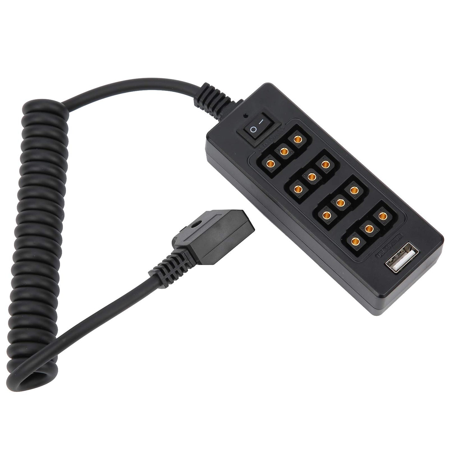 S erounder D-Tap Macho Power Tap a 4 Puertos Hembra D-Tap Hub Adaptador Divisor de Cable para fotografía Convertidor de Corriente V-Lock Batería de cámara