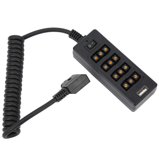 S erounder D-Tap Macho Power Tap a 4 Puertos Hembra D-Tap Hub Adaptador Divisor de Cable para fotografía Convertidor de Corriente V-Lock Batería de cámara