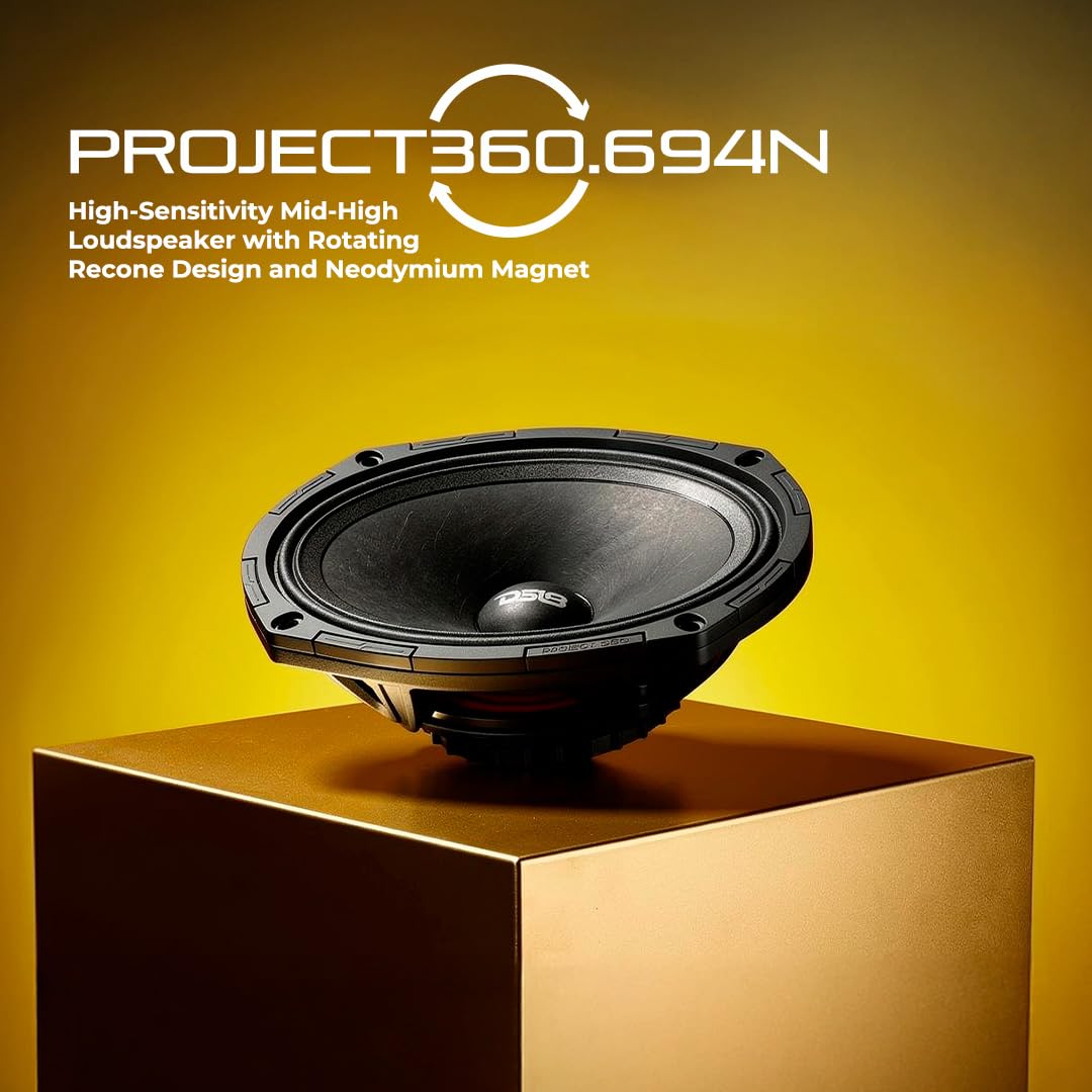 DS18 PROJECT360 Altavoz de alta sensibilidad de 6 x 9 pulgadas con imán de neodimio – 350 W RMS 4 ohmios – Diseño de recono giratorio para una reparación rápida