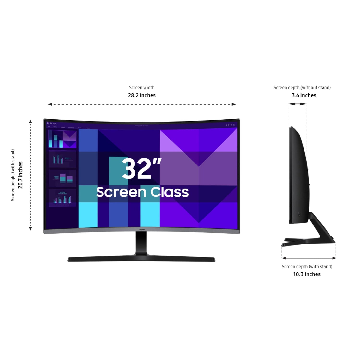 SAMSUNG 32" S3 (S39GD) Monitor curvado FHD 100Hz, modo de juego, modo de ahorro de ojos, conectividad múltiple con puerto HDMI, altavoces integrados, LS32D396GANXZA, 2025