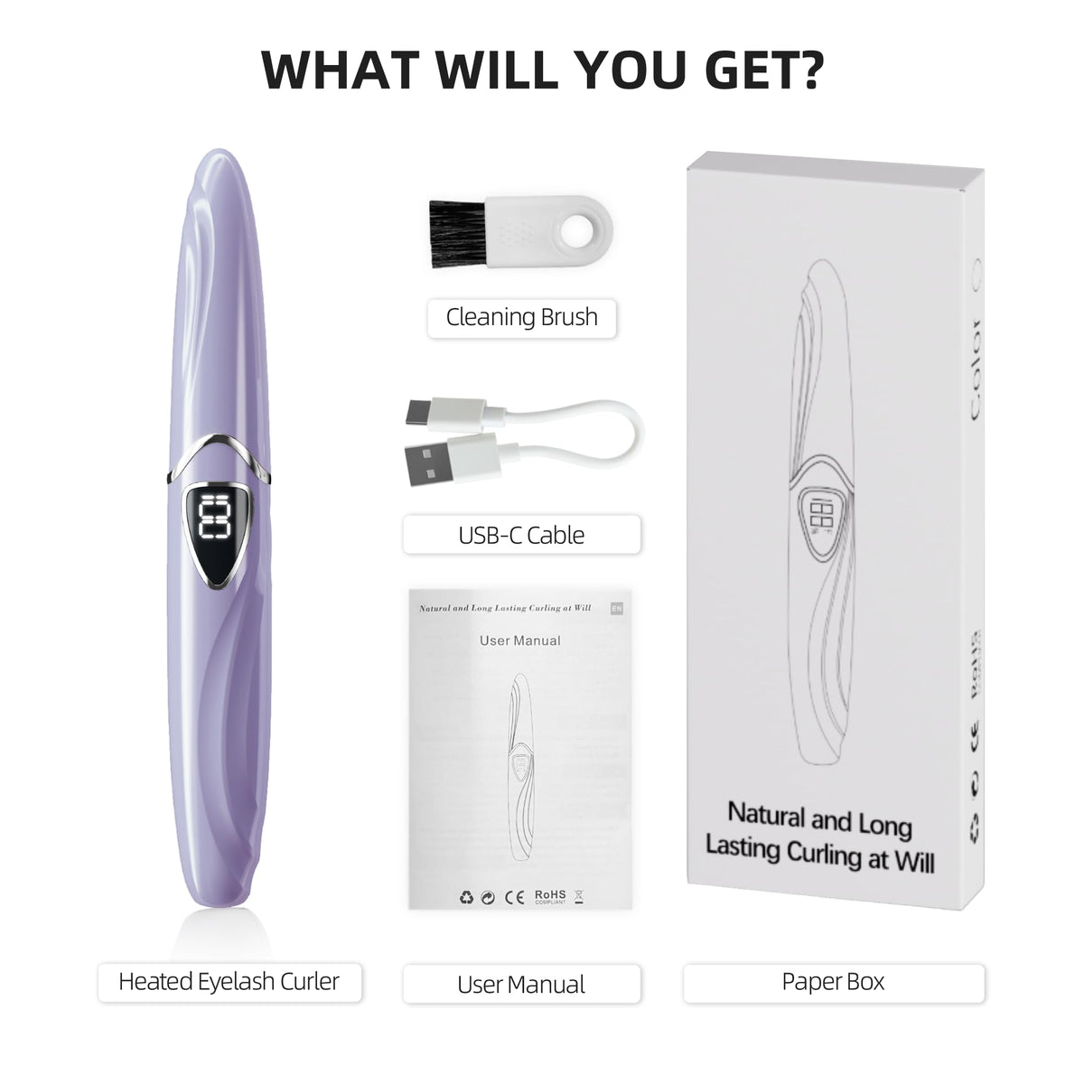 Rizador de Pestañas Eléctrico EYECURL S600 con Calor Preciso y Apagado Inteligente de Larga Duración