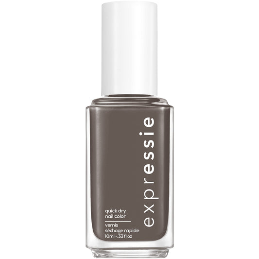 essie Expressie - Esmalte de uñas de secado rápido, color gris silenciado, vegano, sin tiempo para local, 9,76 ml