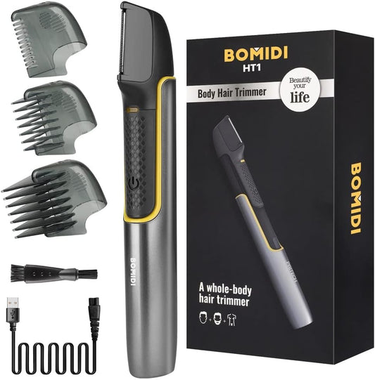 BOMIDI Afeitadora Corporal Masculina, Depiladora Corporal Hombre Maquina de Afeitar, Impermeable Rasuradoras Para Hombre para Barba, Corporal y Zonas Intimas