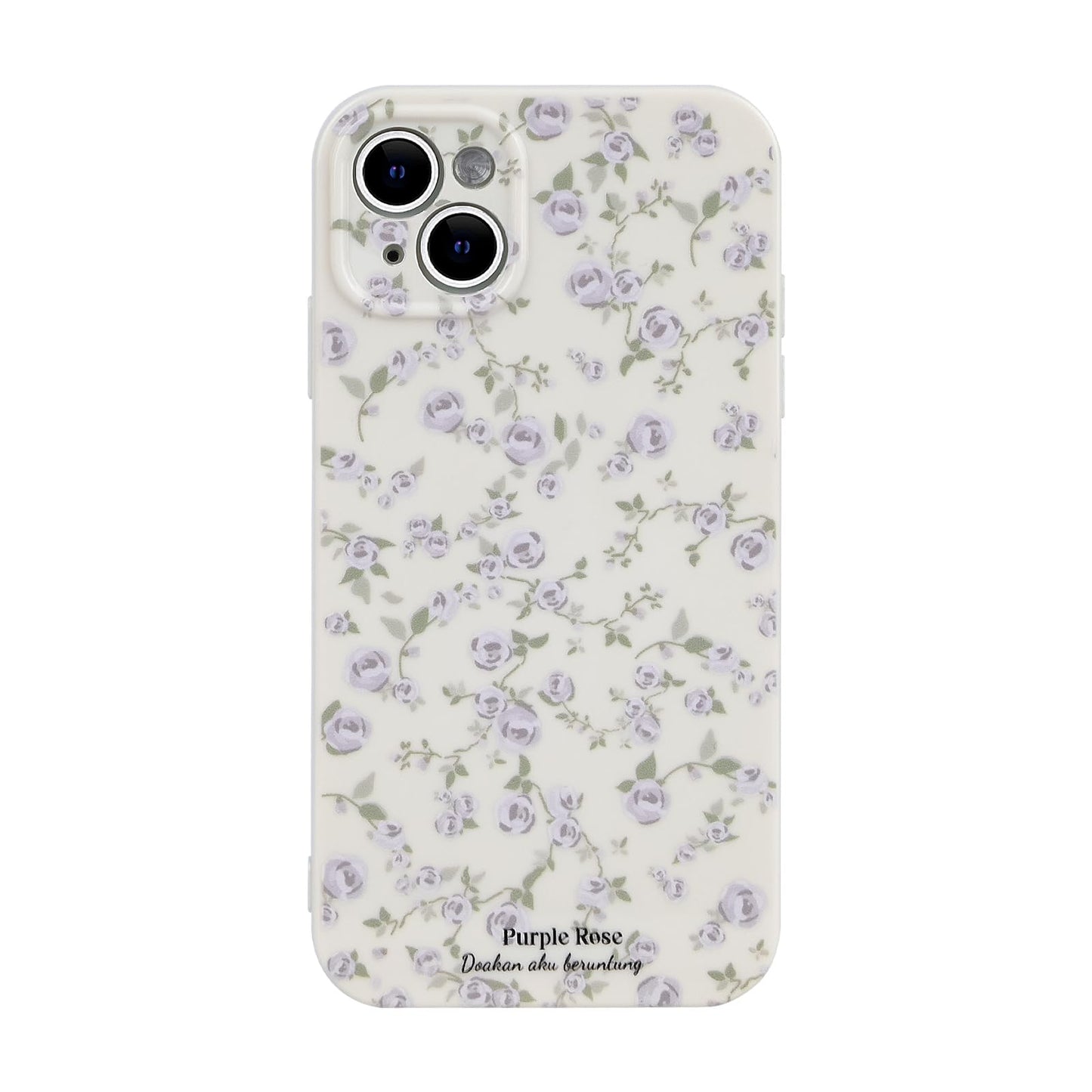 Ownest Funda Compatible con iPhone 14 (6.1"), Floral Rosa Flor Patrón Lindo Diseño para Mujeres Chicas, Moda Delgado Suave Flexible de Goma TPU Funda para iPhone 14 - Blanco