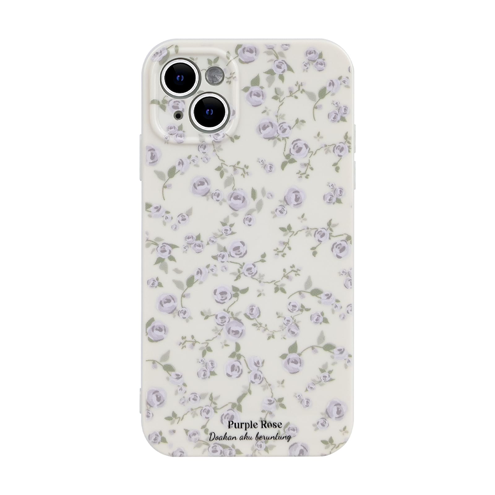 Ownest Funda Compatible con iPhone 14 (6.1"), Floral Rosa Flor Patrón Lindo Diseño para Mujeres Chicas, Moda Delgado Suave Flexible de Goma TPU Funda para iPhone 14 - Blanco