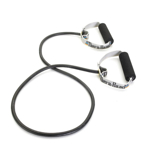 Tubos de Resistencia THERABAND Negro Profesional con Asas Suaves para Terapia Física y Pilates
