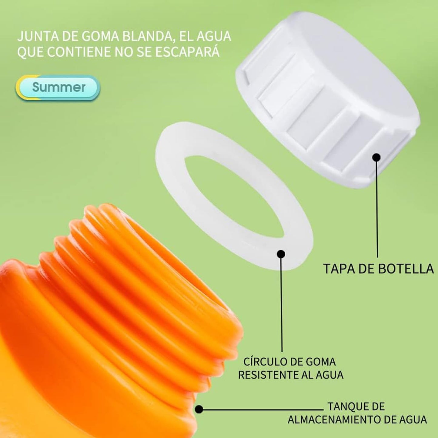 Pistola de Agua SANTSHINE Azul de Alta Capacidad con Dos Boquillas para Niños y Adultos