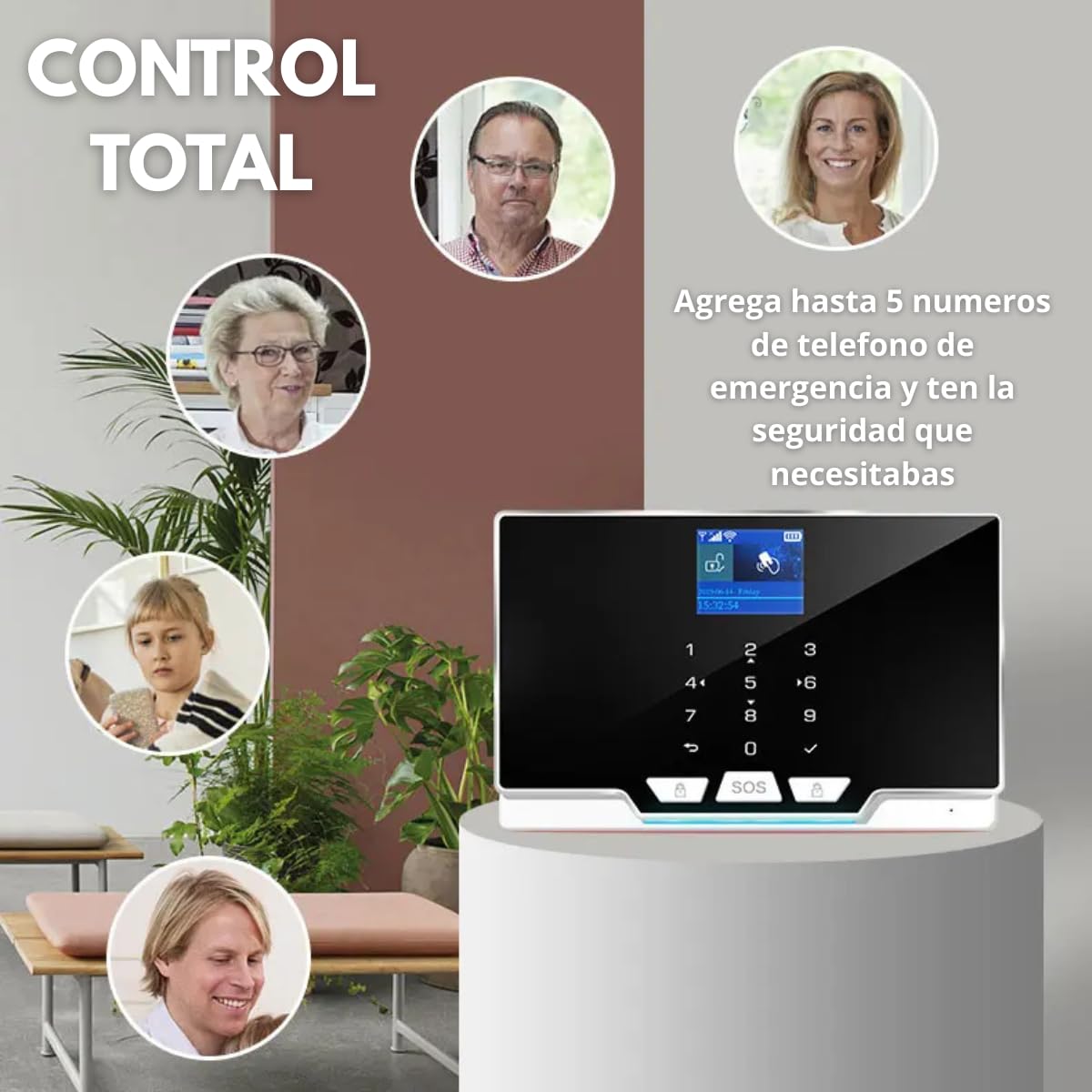 Clicklife Alarma para Casa Inalámbrica gsm y WiFi con 6 Sensores (3 de Movimiento y 3 Magnéticos) y Sirena de Control Remoto, RFID, Notificaciones en Tiempo Real, Compatible con Smartlife y Tuya