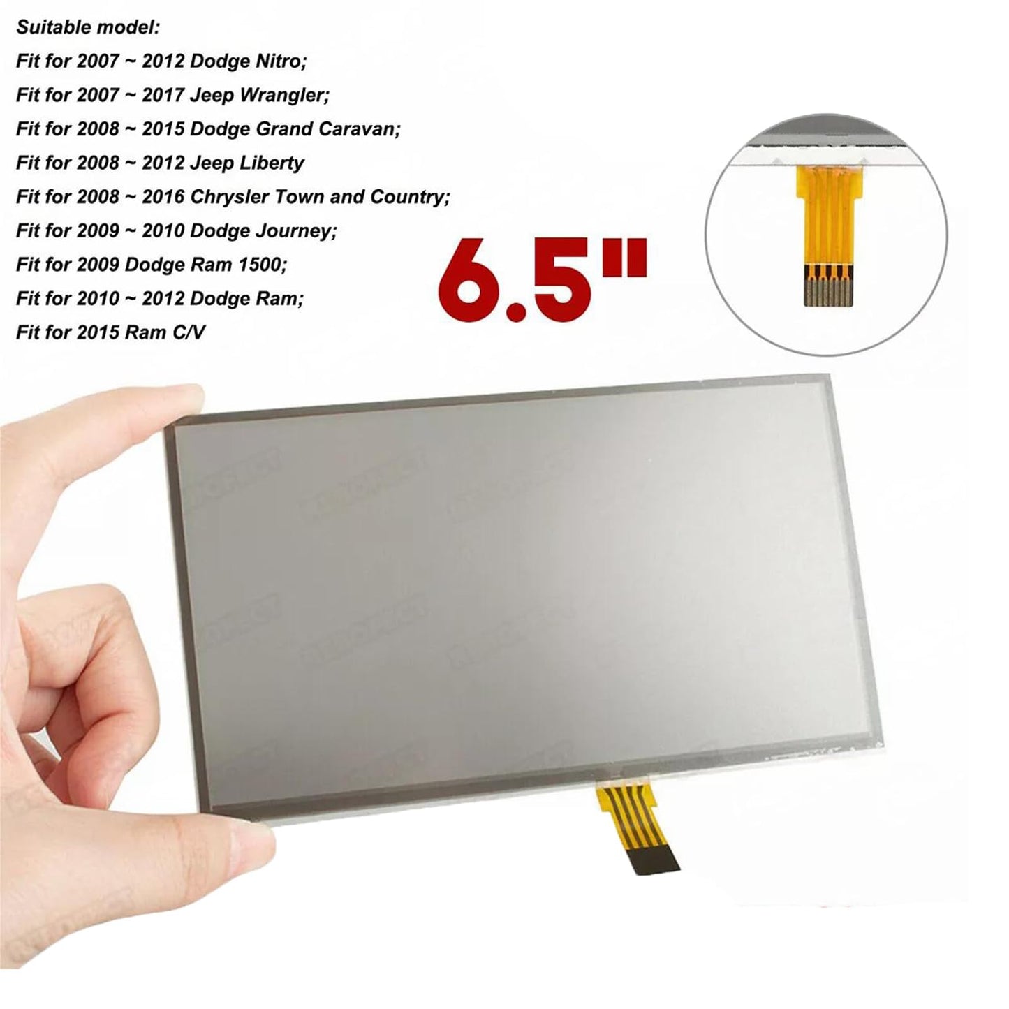 Micarun - Digitalizador de visualización táctil LCD de 6.5 pulgadas, 8 pines para Jeep Wrangler JK Uconnect MyGIG 430 RBZ RB2 430N RHB