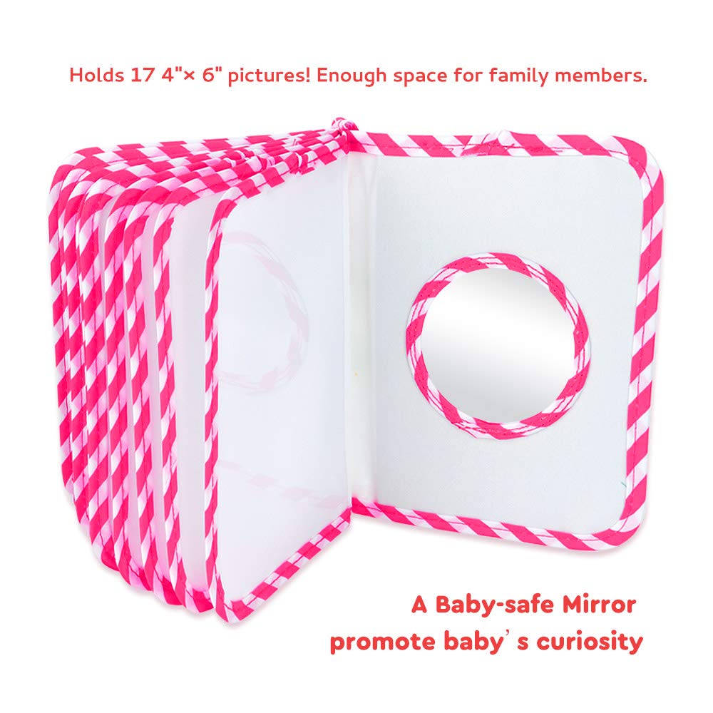 Álbum de Fotos de Tela Suave VNOM Rosa para Bebés y Niños