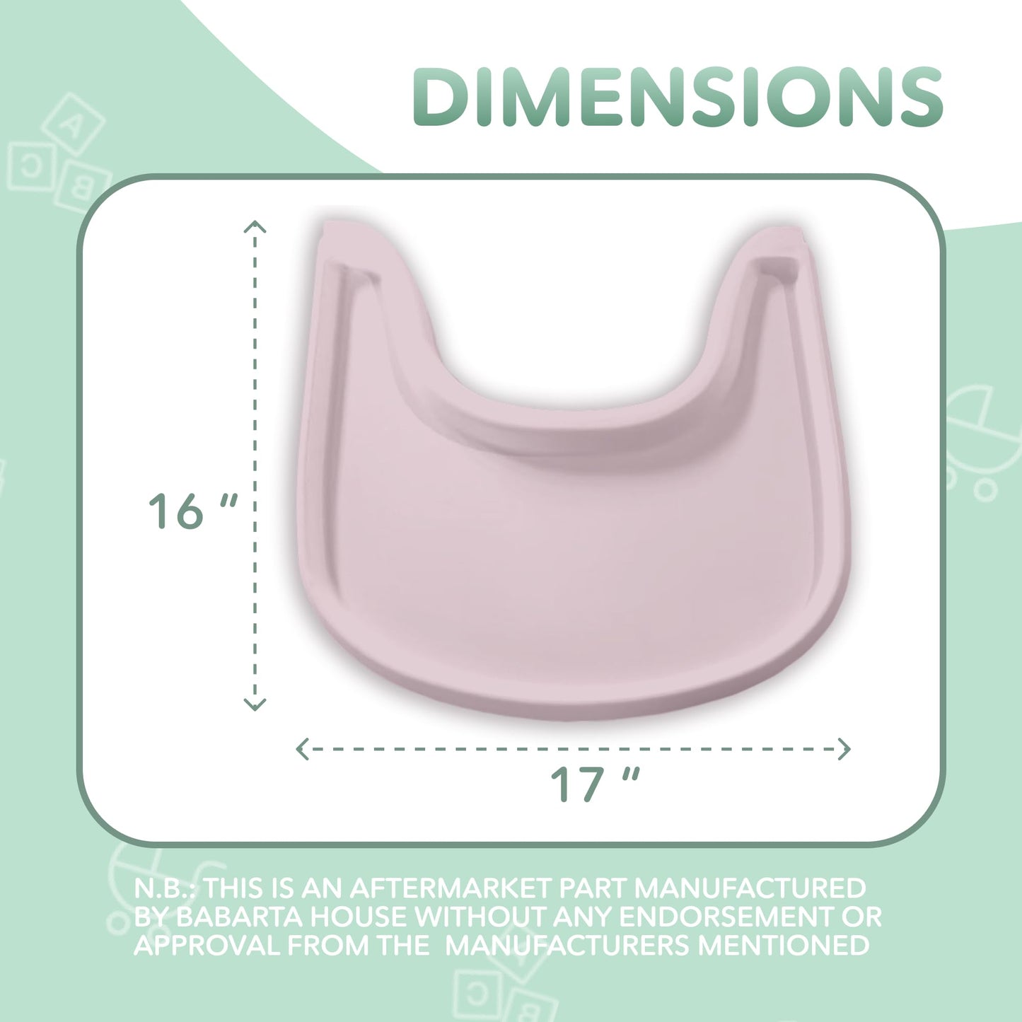 Bandeja para silla alta compatible con silla Stokke Trip Trap, diseño curvado ergonómico, rosa polvoriento brillante, sin BPA, fácil de montar
