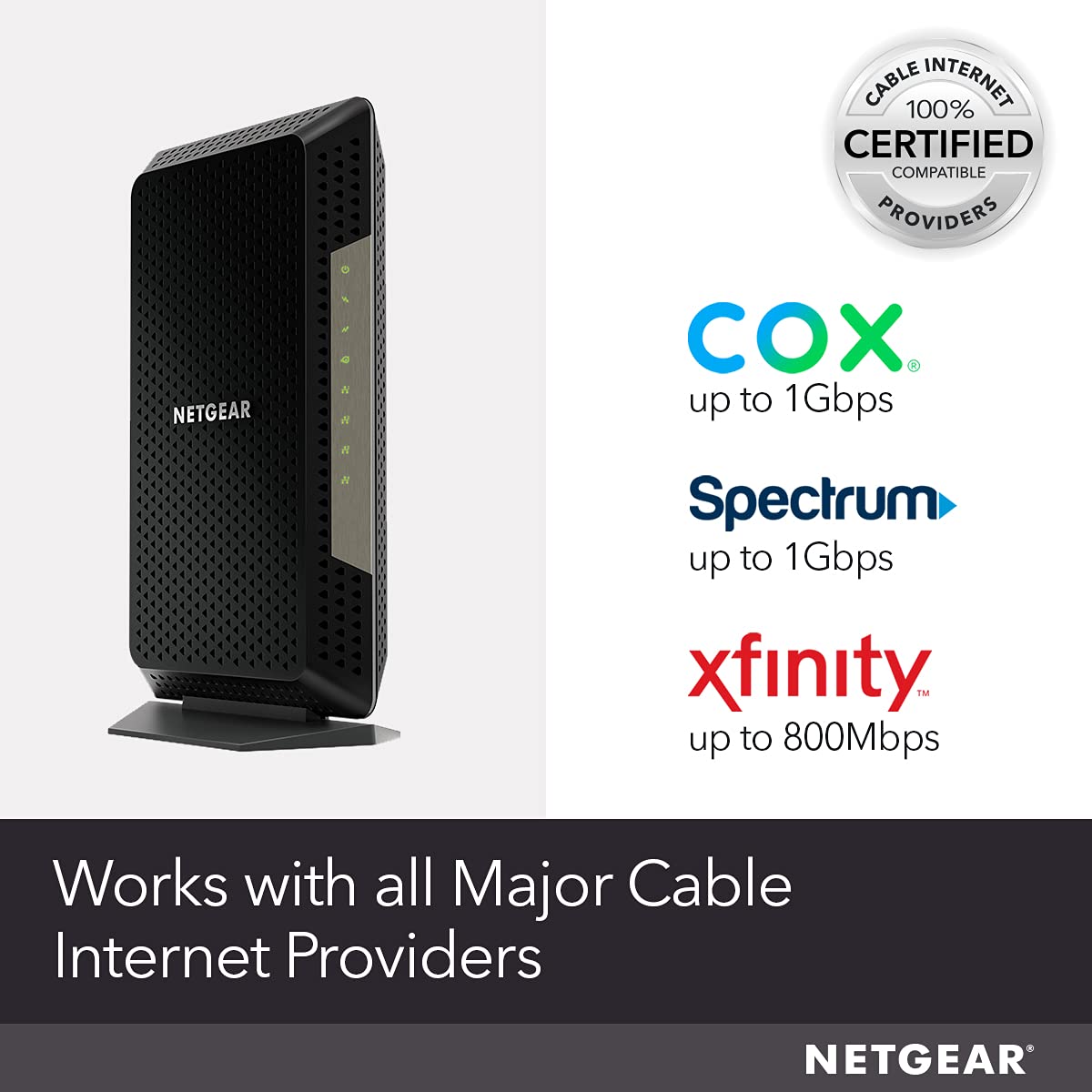 Cable módem Netgear Nighthawk MultiGig Speed Docsis 3.1 para Xfinity de Comcast, Spectrum y Cox