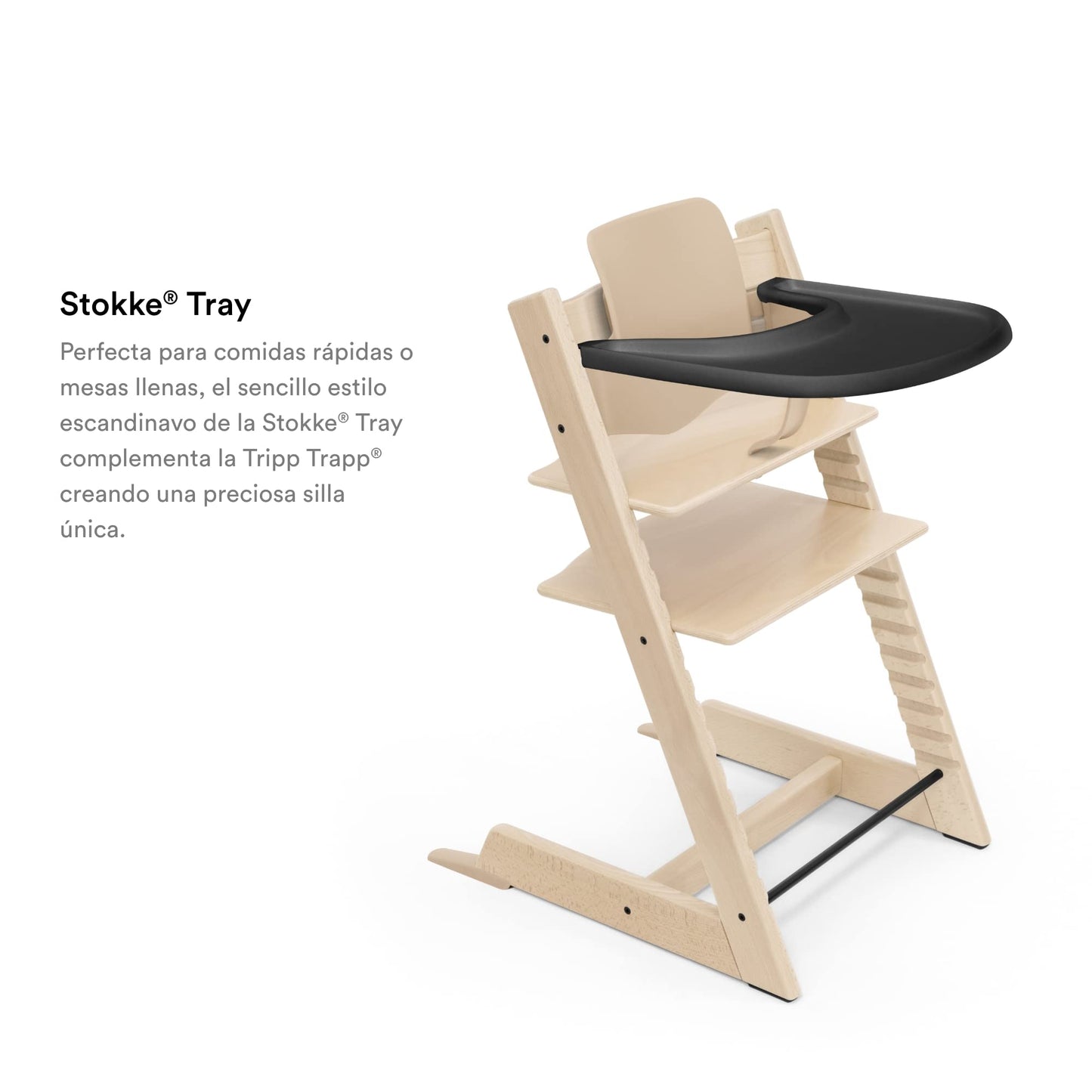 Stokke Bandeja, Diseñada exclusivamente para la Silla Tripp Trapp - Fácil de usar y limpiar - Hecha con plástico sin BPA - Para niños de 6-36 meses (Black)