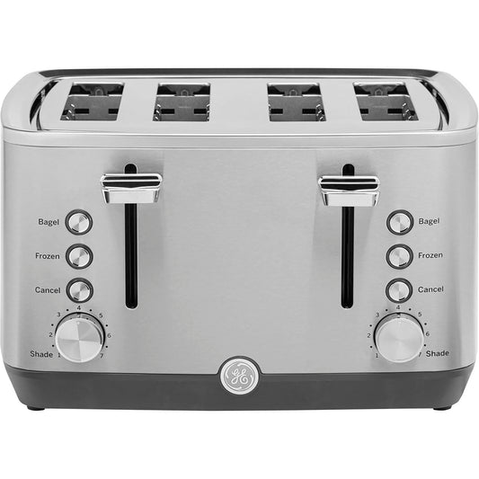 GE Tostadora de 4 rebanadas, grande, acero inoxidable