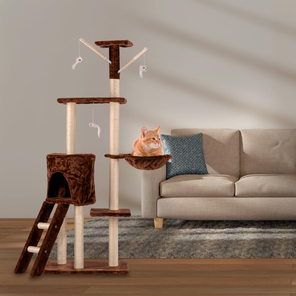 Fancy Pets Mueble/Rascador para Gato Tebas de 140 Centímetros de Altura