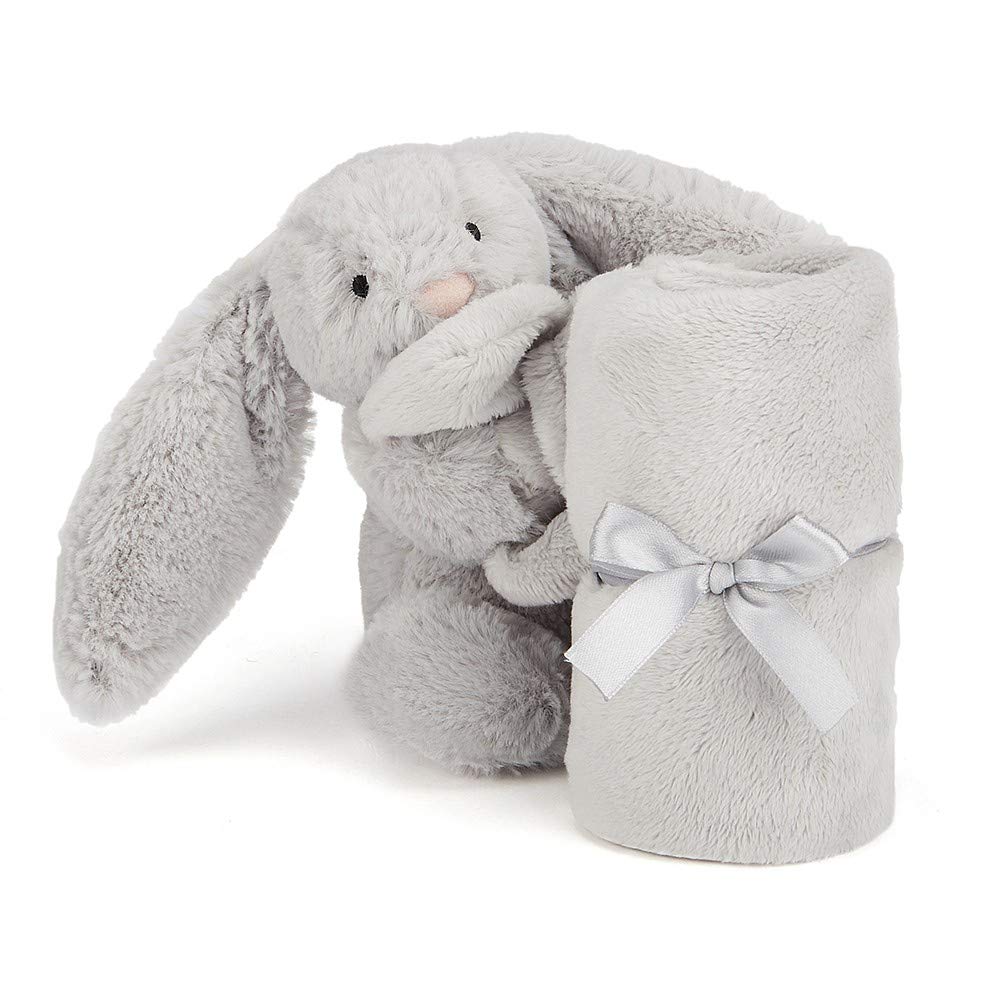 Jellycat Bashful - Chupete de Conejito Gris, 13.5 Pulgadas, Manta de Seguridad y Amor para bebés, Regalo para bebé