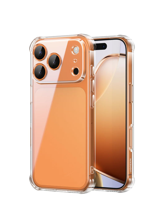 UGREEN Funda para iPhone 17 Pro, Airbags de Alta Elasticidad, Case Anti-Amarillo con Protección de la Lente y contra Caídas, Case para iPhone 17 Pro, Transparente Carcasa 6.3 Pulgadas