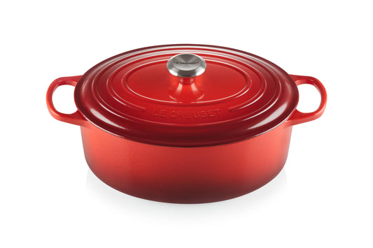 Le Creuset - Cacerola ovalada de hierro fundido esmaltado, 31 cm, 6,75 qt, color cereza