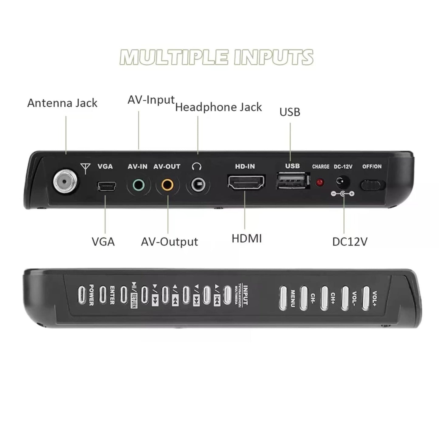 TV Digital Acogedor 10 Pulgadas HDMI Alta Sensibilidad con Sintonizador Estéreo y Soporte Radio FM