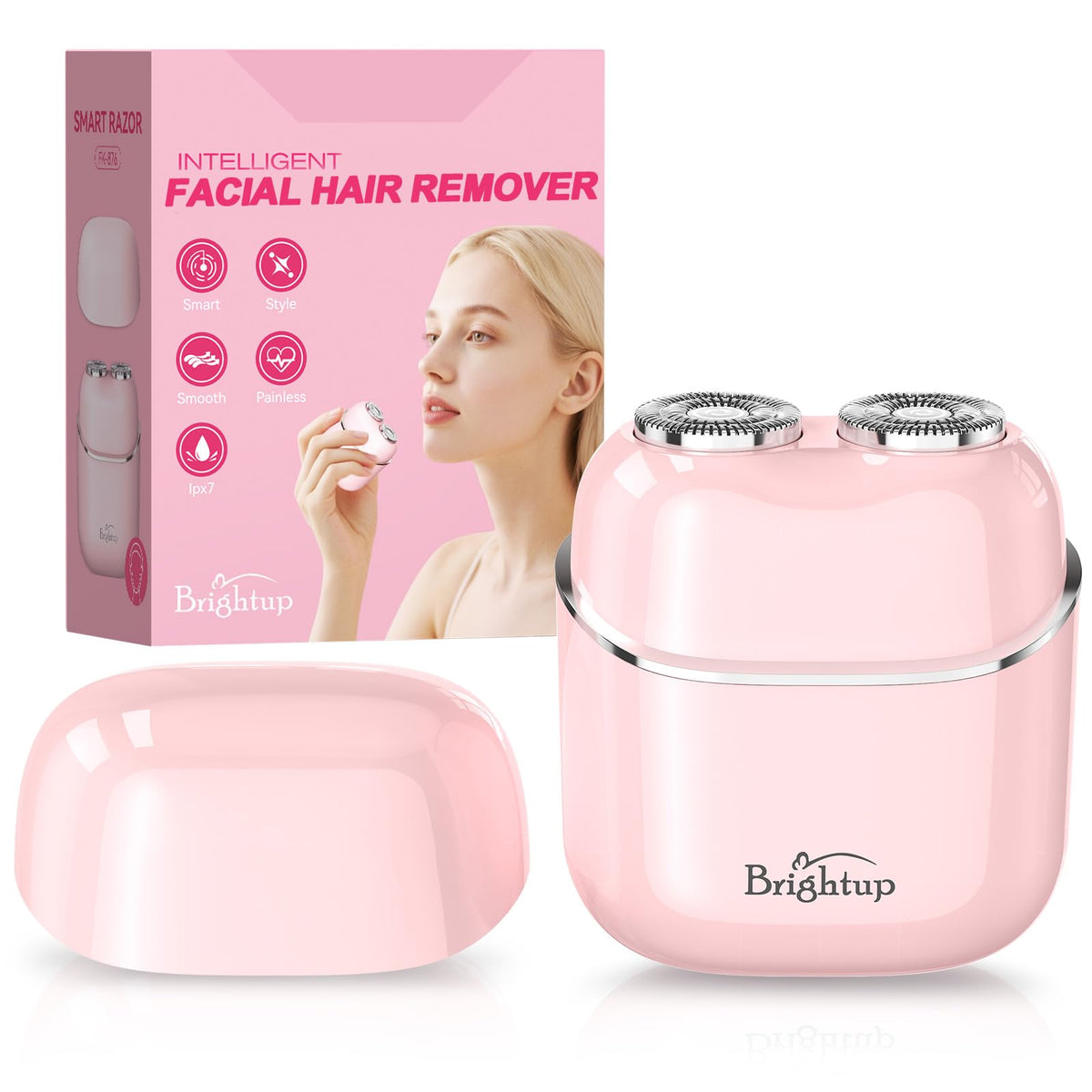 Brightup Maquinilla de afeitar facial para mujer, depiladora facial para melocotón fuzz labios cara