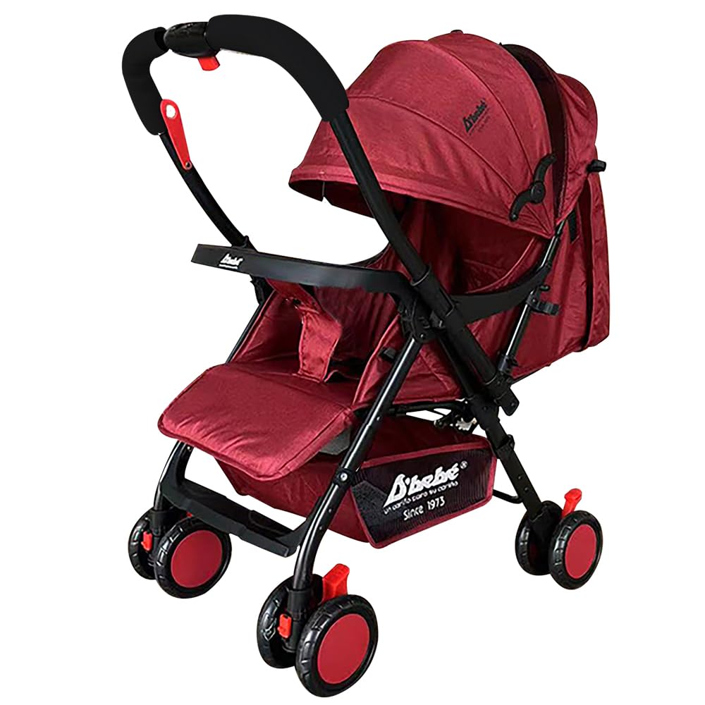 D´Bebé Carriola Baby BM Rojo - Manubrio ajustable a dos posiciones: posicion general y reversible - Respaldo con 3 posiciones de reclinado