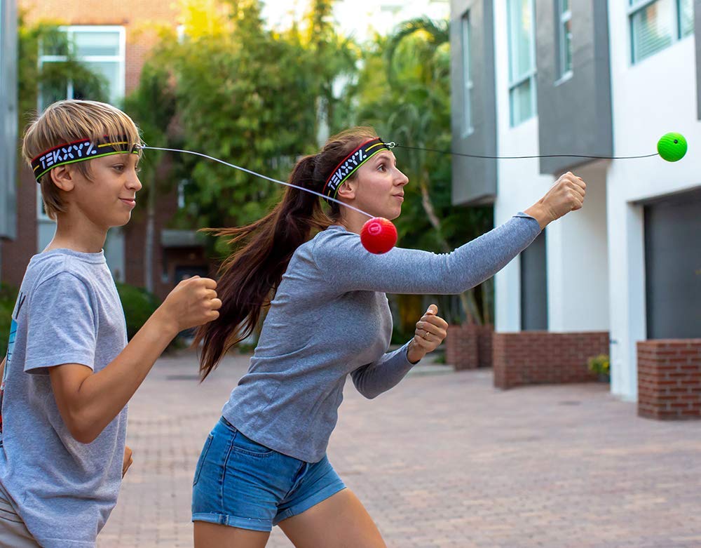 Paquete Familiar Pelota de Boxeo TEKXYZ Rojo Reflejos para Hombre y Mujer