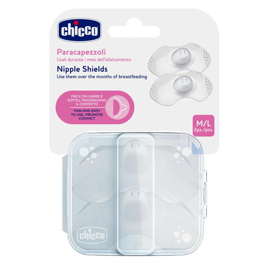 CHICCO, Pezoneras Protectoras de Silicón Skin to Skin, M/L Mediano/Grande