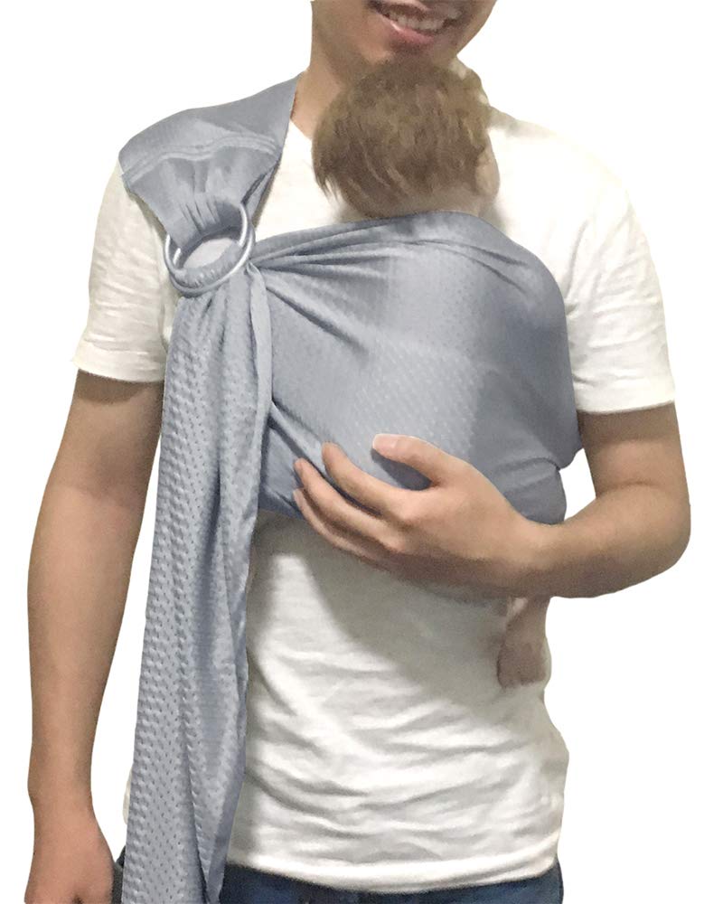 Vlokup - Portabebés de anillo de agua para bebé, malla ligera y transpirable para bebés, recién nacidos, niños y niños pequeños, perfecto para verano, natación, piscina, playa, ideal para papá, gris