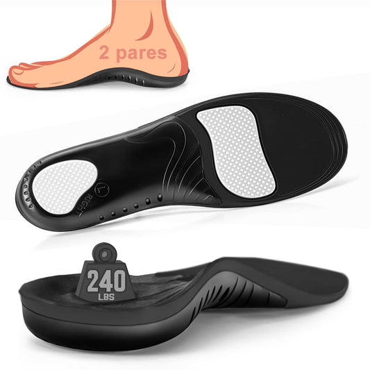 Plantillas Ortopédicas para Hombre Gel y Memory Foam para Fascitis Plantar y Pie Plano
