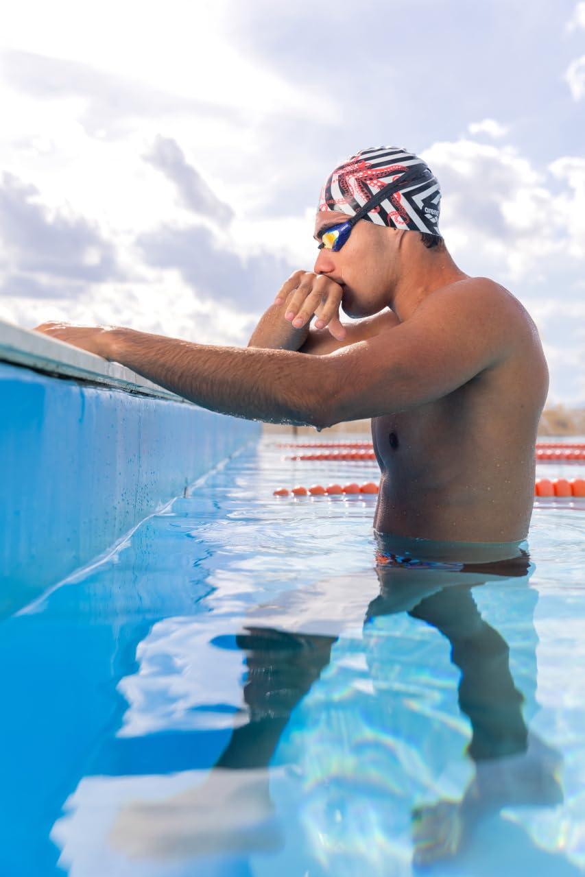 Anteojos de Natación Arena Plateado Negro Antivaho Lentes de Espejo para Hombre y Mujer