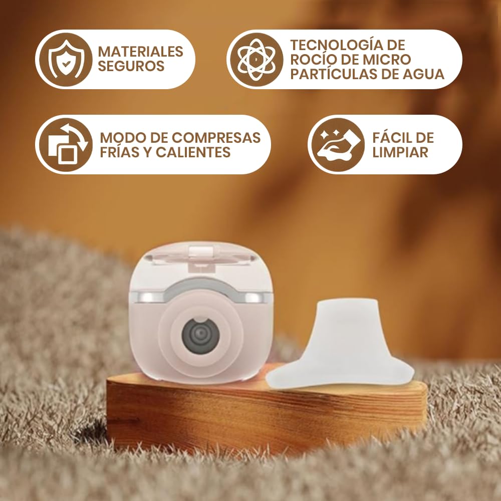 FANA Nebulizador para ojos, compresa tibia portátil, pulverizador para párpados, spa para la piel de los ojos, vaporizador para ojos, humectante para ojos con función de compresas frías y calientes