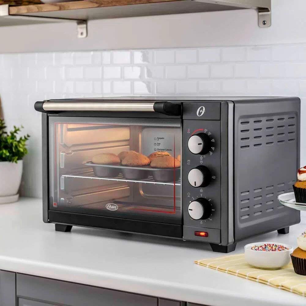 Horno Tostador Oster Plateado 30 Litros con 4 Funciones de Cocina Fácil