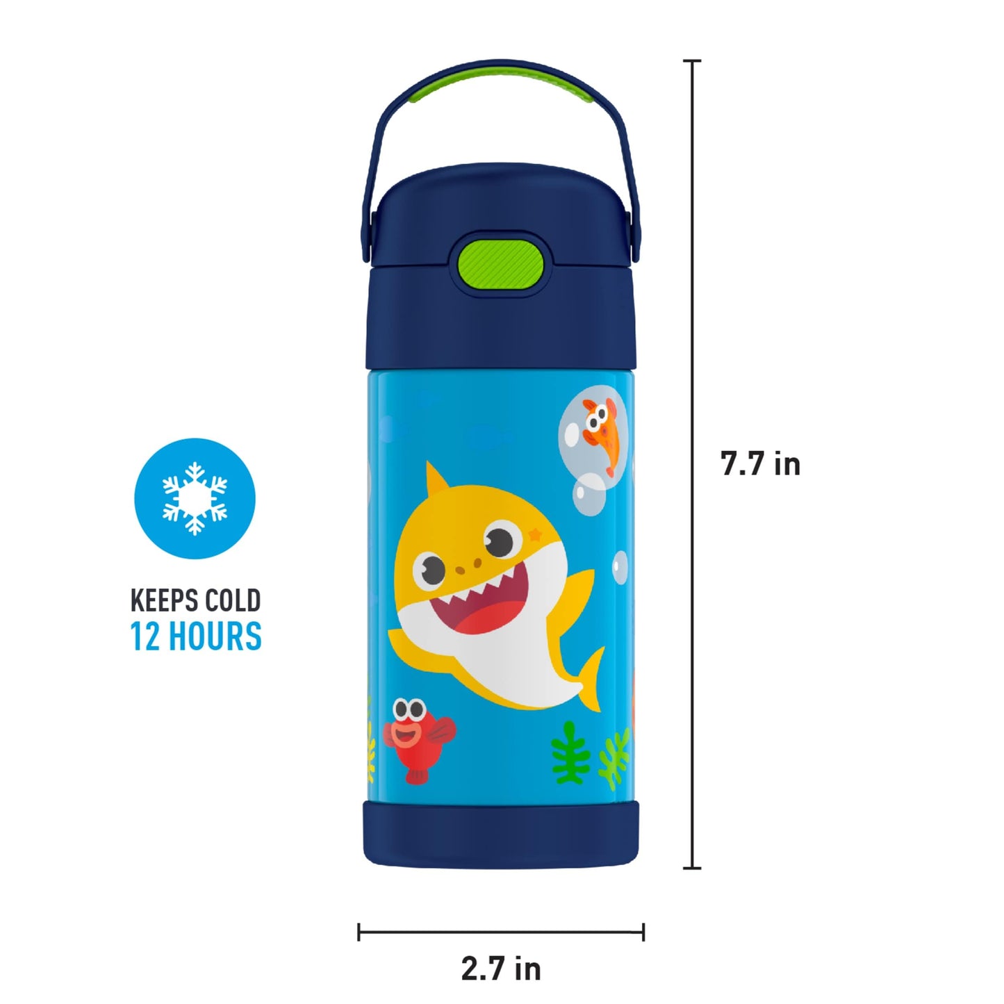 Botella Térmica Thermos Funtainer Acero Inoxidable Baby Shark para Niños
