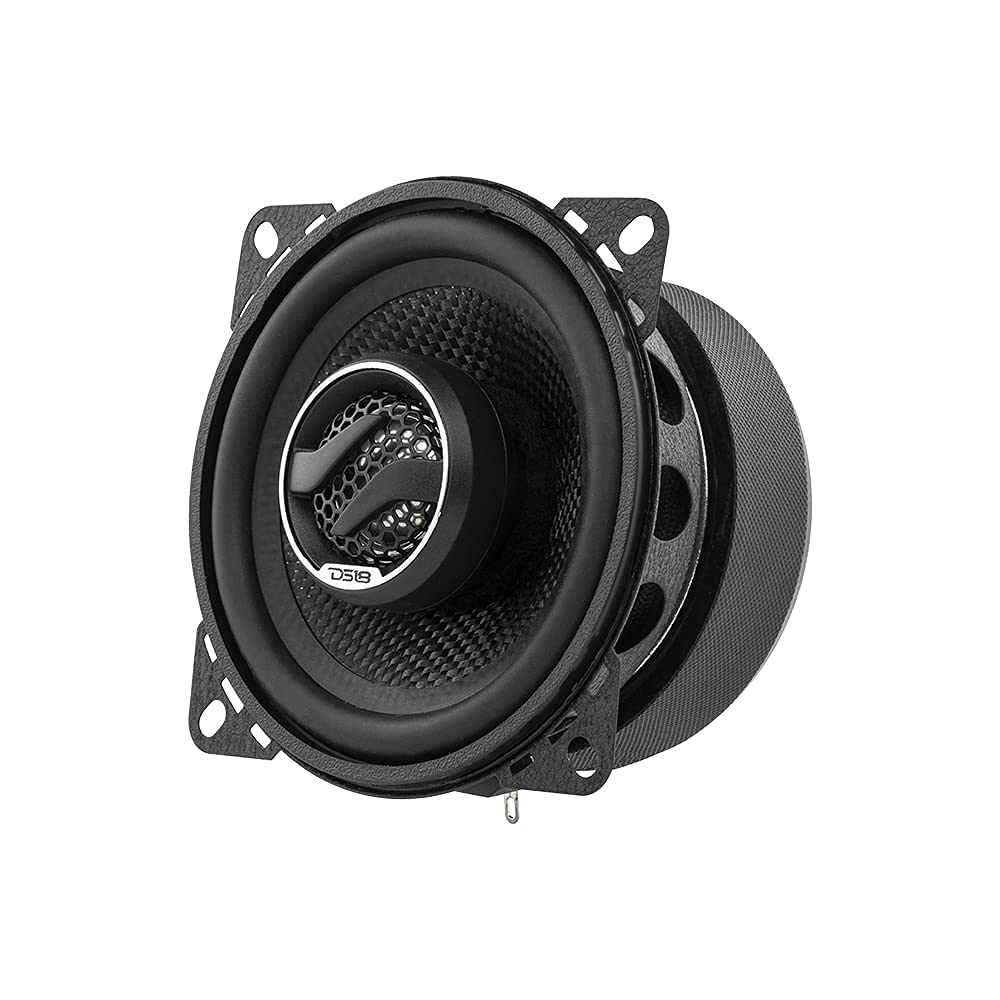 DS18 ZXI-44 Altavoz coaxial de Audio para Coche de 4 Pulgadas con Altavoz de Agudos de neodimio Integrado y Cono de Kevlar – 2 vías 150 vatios máximo 4 ohmios (2 Altavoces)