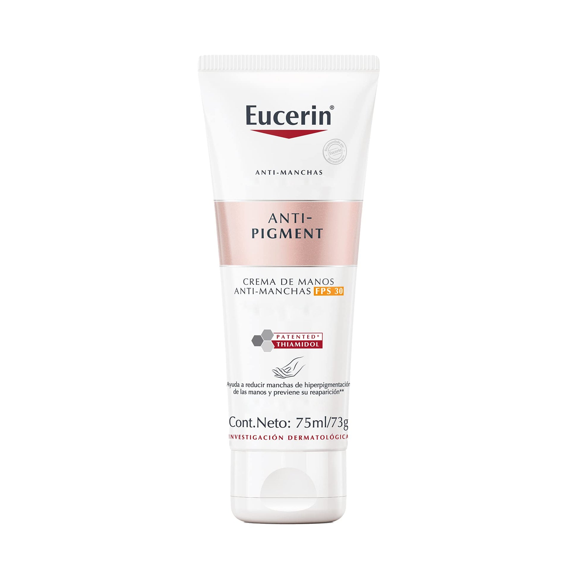 Crema Para Manos Eucerin Anti-pigment FPS 30 (75 ml), con Ácido Hialurónico que Ayuda a Reducir las Manchas de las manos y a Mantener la Piel Hidratada + Serum facial anti manchas Anti Pigment,30ml