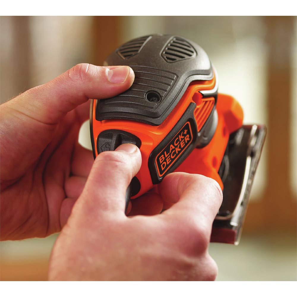 BLACK+DECKER - Lijadora órbita eléctrica de 2.0 amperios (BDEQS300)