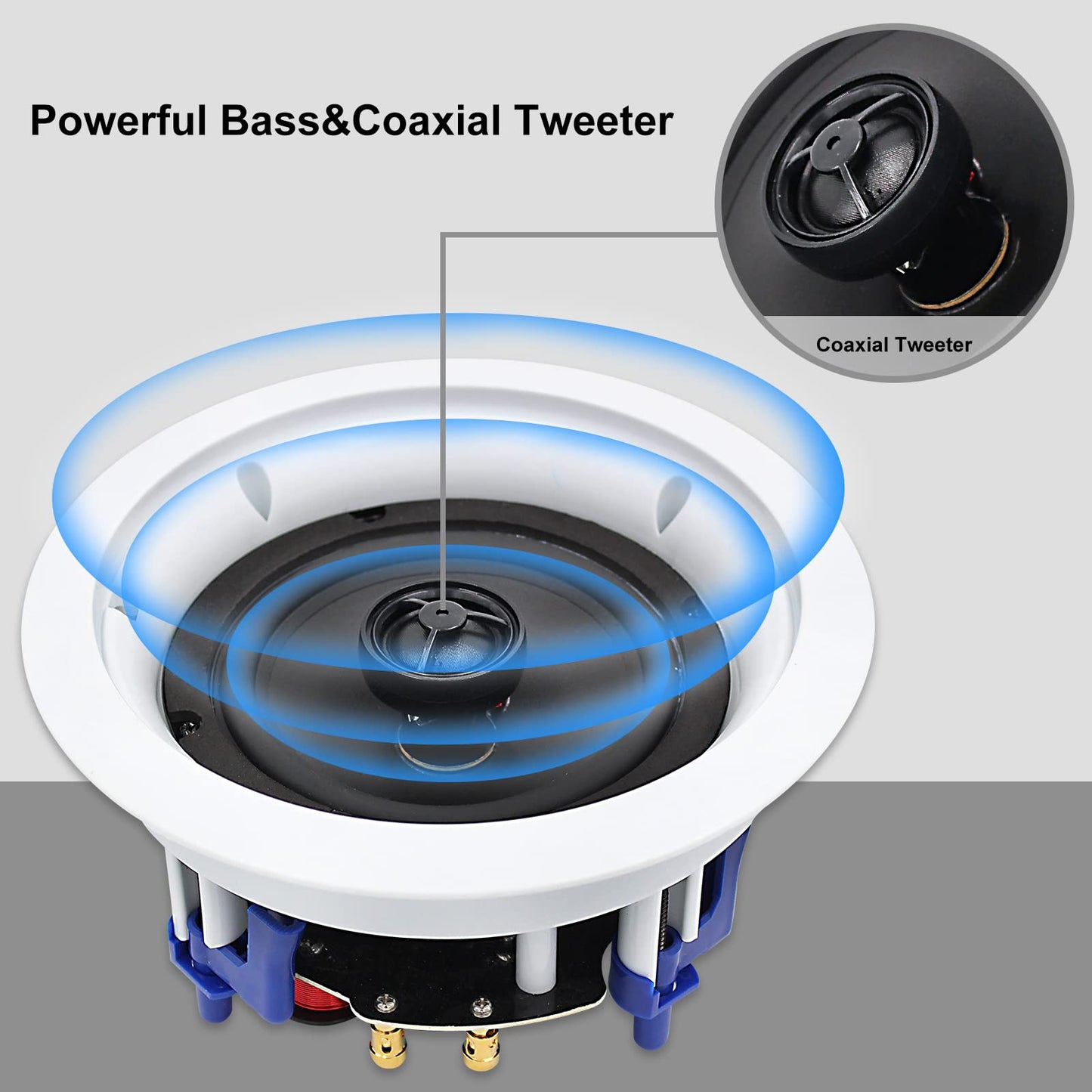 Herdio Paquete de Audio hogar, con Control de Montaje en Pared, Sistema Receptor de Amplificador con 300 W en Pared, Techo, bocinas pasivas, perfectos para Cine en casa, Oficina, baño, Cocina