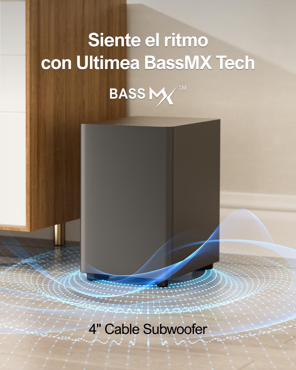 ULTIMEA 7.1 Barra de Sonido TV con Subwoofer, Sistema de Sonido Envolvente Virtual, 4 Altavoces Surround, Control por Aplicación, Potencia Pico 330W, Opt/AUX, Aura A40