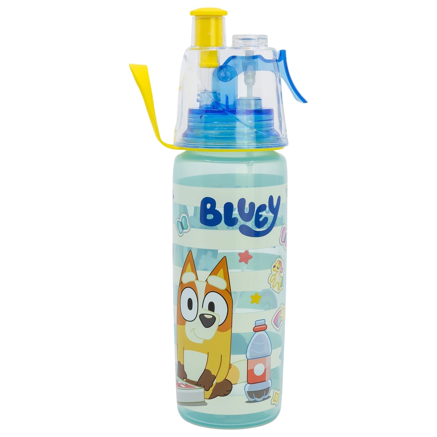 Stor – Botella de Agua para Niños con Spray y Sorbete 575 ml Bluey | Producto Oficial | Libre de BPA | A Prueba de Fugas | Tapa Segura | Sistema de Nebulización Refrescante