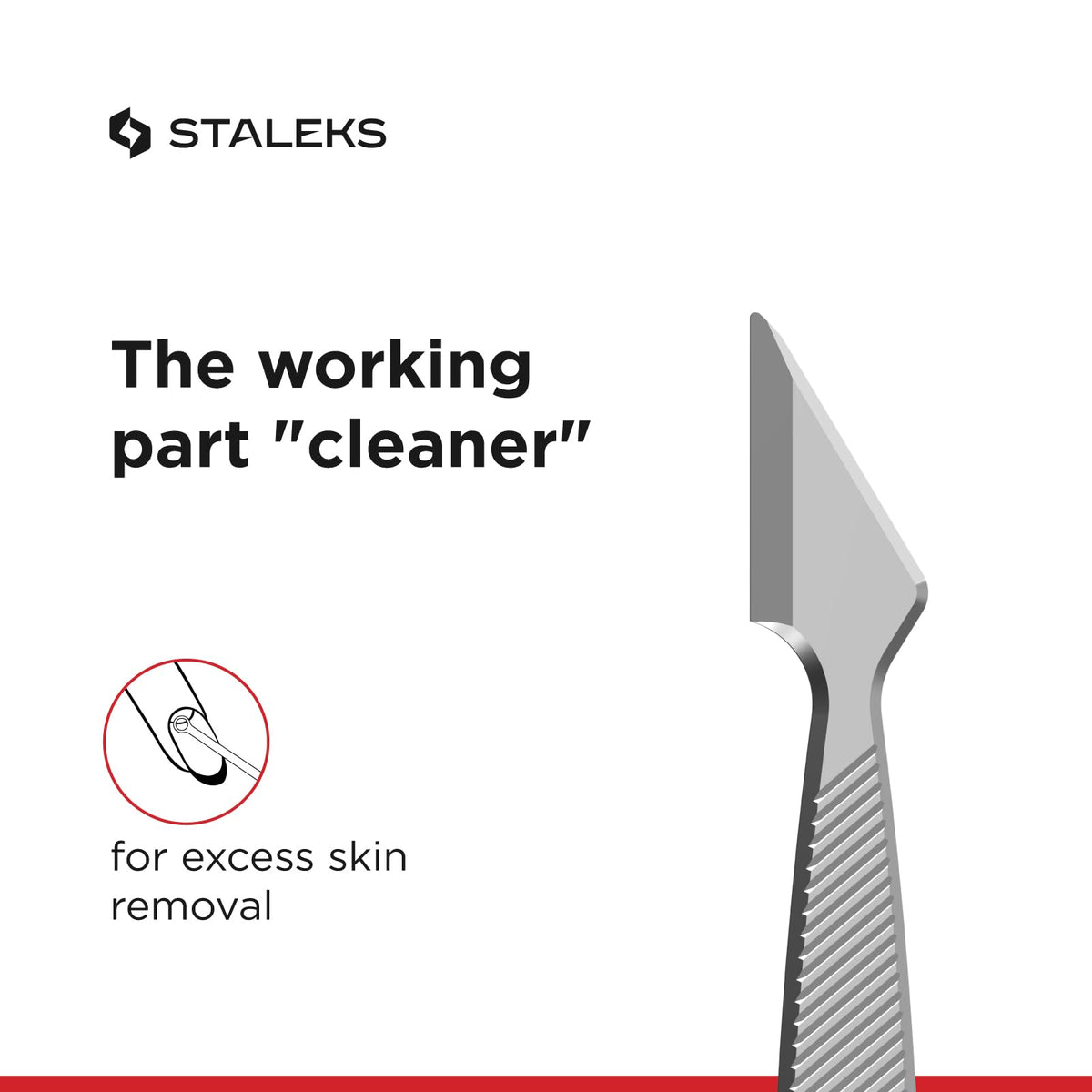 Profesional STALEKS PC-10/1 - Pulidor de cutículas (empujador + removedor) profesional de acero inoxidable duradero para manicura y pedicura, cuchara limpiador de uñas