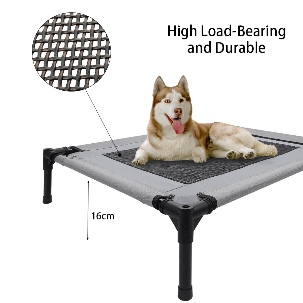 Cama Alta para Perro-Cama Portátil para Mascotas, Cama Elevada para Perros con Dosel para Perros Pequeños, Elevda para Perro con Toldo Sombra Extraíble, Cuna Elevada para Perro Medio