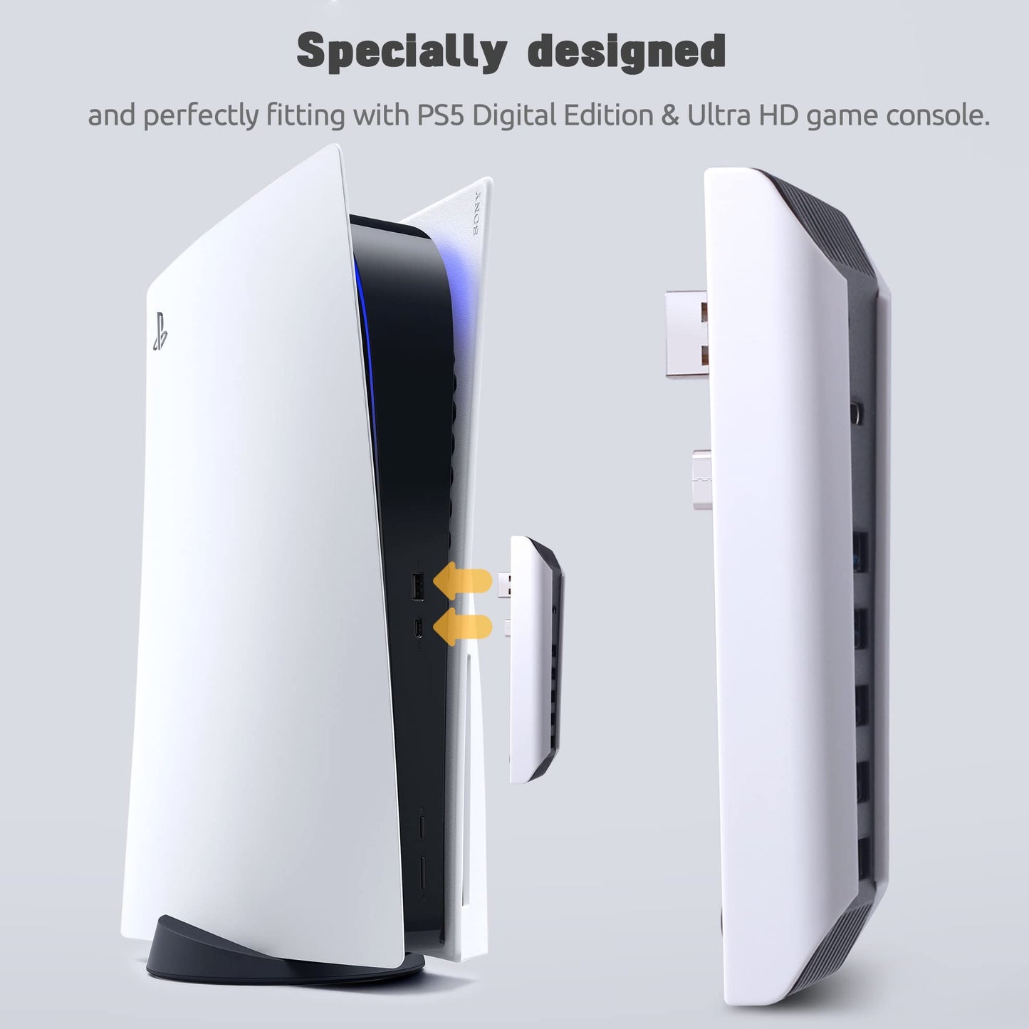 Concentrador USB AQIDAP Blanco de 5 Puertos de Alta Velocidad para PS5